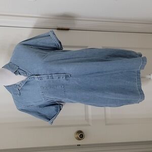 Forever 21 Size M Lightweight Denim Popover Mini Dress, Gently Used Condition